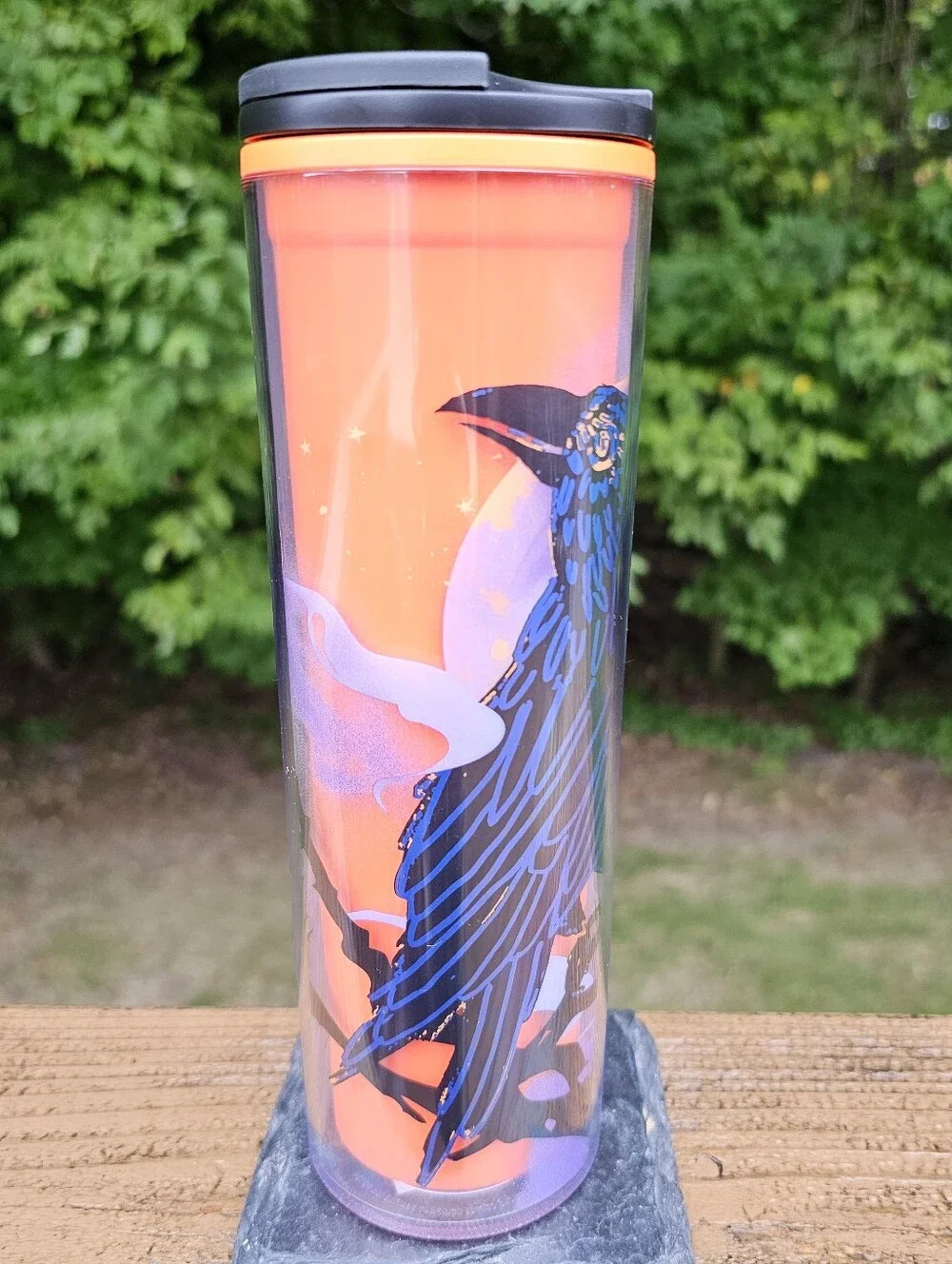 NWT Starbucks 2022 Halloween Raven Crow Campfire Hot Travel Tumbler 16oz